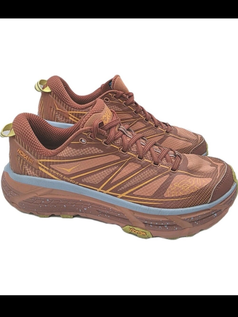 HOKA Mafate Speed 2 Baked Clay Orange Size 9 Sneakers Shoes Running Workout - Picture 5 of 16